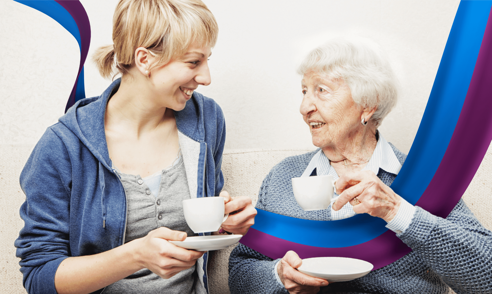 Two women having tea