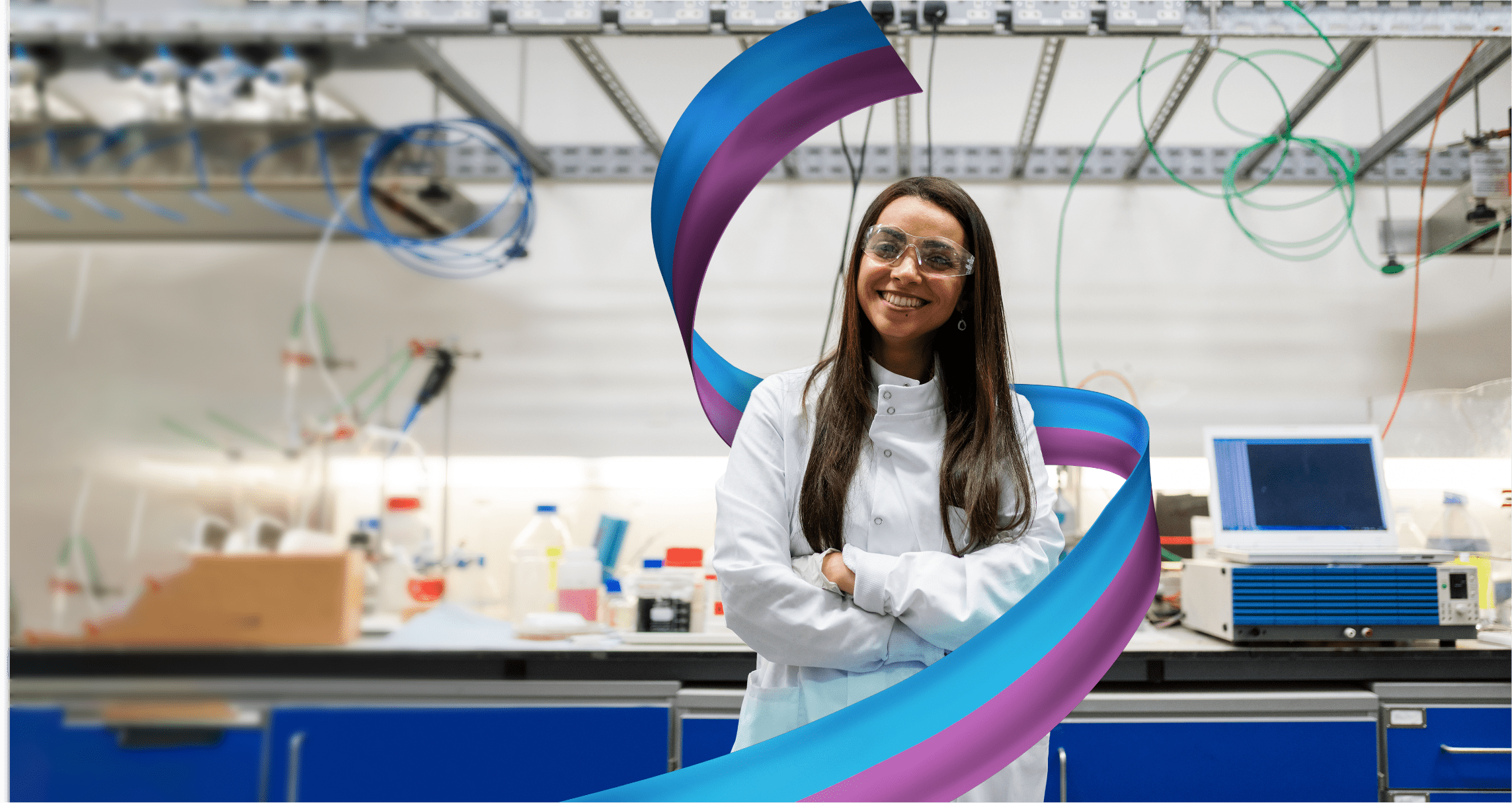 Woman in lab coat